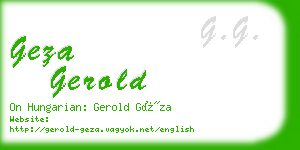 geza gerold business card